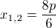 kopírovat do textarea $x_{1,2}=\frac{8p}{6}$