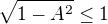 $\sqrt{1-A^2}\leq1$