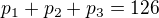 kopírovat do textarea $p_1+p_2+p_3=126$