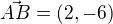 $\vec{AB}=(2,-6)$