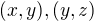 $(x,y),(y,z)$