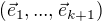 $(\vec{e}_1, ... , \vec{e}_{k+1})$