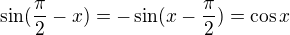 kopírovat do textarea $\sin (\frac{\pi}{2}-x)=-\sin(x-\frac{\pi}{2})=\cos x$