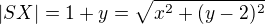 $|SX|=1+y=\sqrt{x^2+(y-2)^2}$