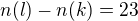 $n(l)-n(k)=23$