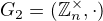 $G_2=({\mathbb Z}^\times_n,\cdot)$
