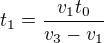 kopírovat do textarea $t_1=\frac{v_1t_0}{v_3-v_1}$