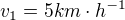 $v_{1}=5 km\cdot h^{-1}$