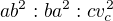$ab^2 : ba^2 : cv_{c}^2$