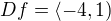 $Df=\langle -4,1)$