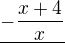 kopírovat do textarea $\underline{-\frac{x+4}{x}}$