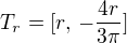 $T_r = [r,\, -\frac{4r}{3\pi}]$