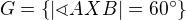 $G= \{|\sphericalangle AXB|=60^\circ \}$