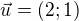 $\vec{u} = (2;1) $