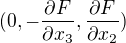 $(0,-\frac{\partial F}{\partial x_{3}},\frac{\partial F}{\partial x_{2}})$