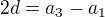 $2d=a_3-a_1$