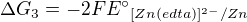 $\Delta G_{3} = -2FE�_{[Zn(edta)]^{2-}/Zn}$