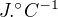 $J . ^\circ C^{-1}$
