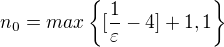 $n_0=max\{[\frac{1}{\varepsilon }-4]+1,1\}$