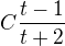 $C\frac{t-1}{t+2}$