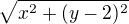 $\sqrt{x^2+(y-2)^2}$