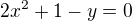$2x^{2}+1-y=0$