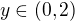 $y \in (0, 2)$