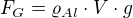 $F_{G}=\varrho _{Al}\cdot V\cdot g$