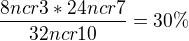$\frac{8ncr3 * 24ncr7}{32ncr10} = 30\% $