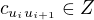 $c_{u_iu_{i+1}}\in Z$