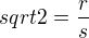 $sqrt2=\frac{r}{s}$