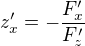 $z'_x=-\frac{F'_x}{F'_z}$