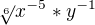 $\sqrt[6]{}x^{-5}*y^{-1}$