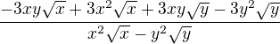 $\frac{-3xy\sqrt{x}+3x^{2}\sqrt{x}+3xy\sqrt{y}-3y^{2}\sqrt{y}}{x^{2}\sqrt{x}-y^{2}\sqrt{y}}$
