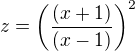 kopírovat do textarea $z=\(\frac{(x+1)}{(x-1)} \)^{2}$
