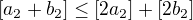$[a_2+b_2]\leq [2a_2]+[2b_2]$