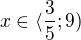 kopírovat do textarea $x\in \langle\frac{3}{5}; 9)$