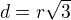 kopírovat do textarea $d=r\sqrt 3$