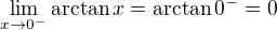 $\lim_{x\to0^{-}} \arctan{x} = \arctan{0^{-}} = 0$