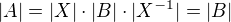 $|A|=|X|\cdot|B|\cdot|X^{-1}|=|B|$