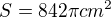 $S=842\pi cm^{2}$
