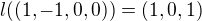 $l((1,-1,0,0)) = (1,0,1)$