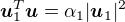$\boldsymbol{u}_1^T\boldsymbol{u} = \alpha_1 |\boldsymbol{u}_1|^2$