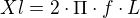 $Xl=2\cdot \Pi \cdot f\cdot L$
