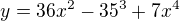 kopírovat do textarea $y=36x^{2}-35^{3}+7x^{4}$