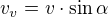 $v_v = v \cdot \sin \alpha$