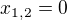 kopírovat do textarea $x_{1,2}=0$