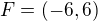$F=(-6,6)$