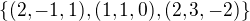 $\{(2,-1,1),(1,1,0),(2,3,-2)\}$