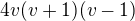 $4v(v + 1)(v - 1)$